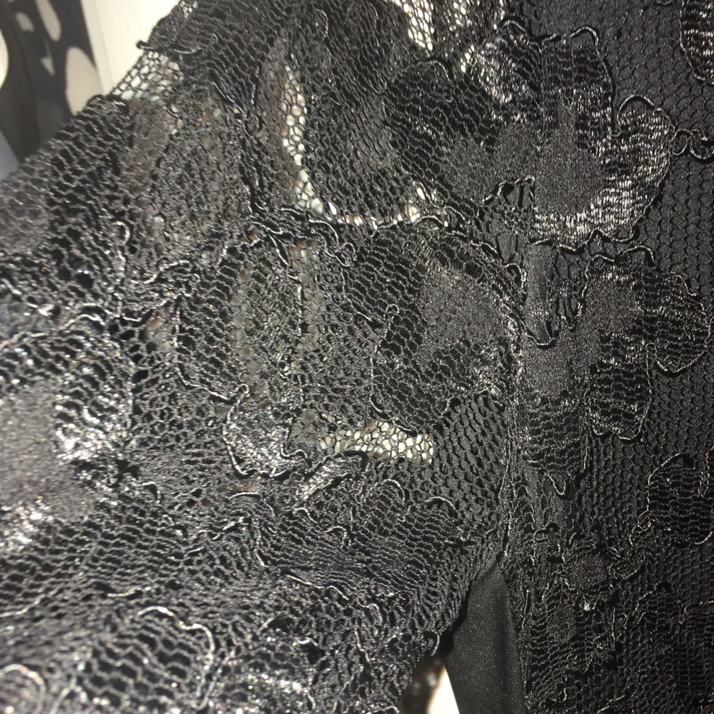 DVF black lace long sleeve dress - Picture 7 of 8